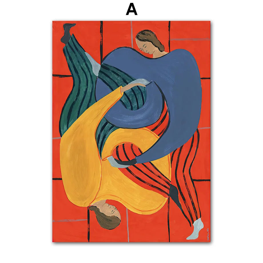 Abstract Figure Line Girl Canvas Wall Art
