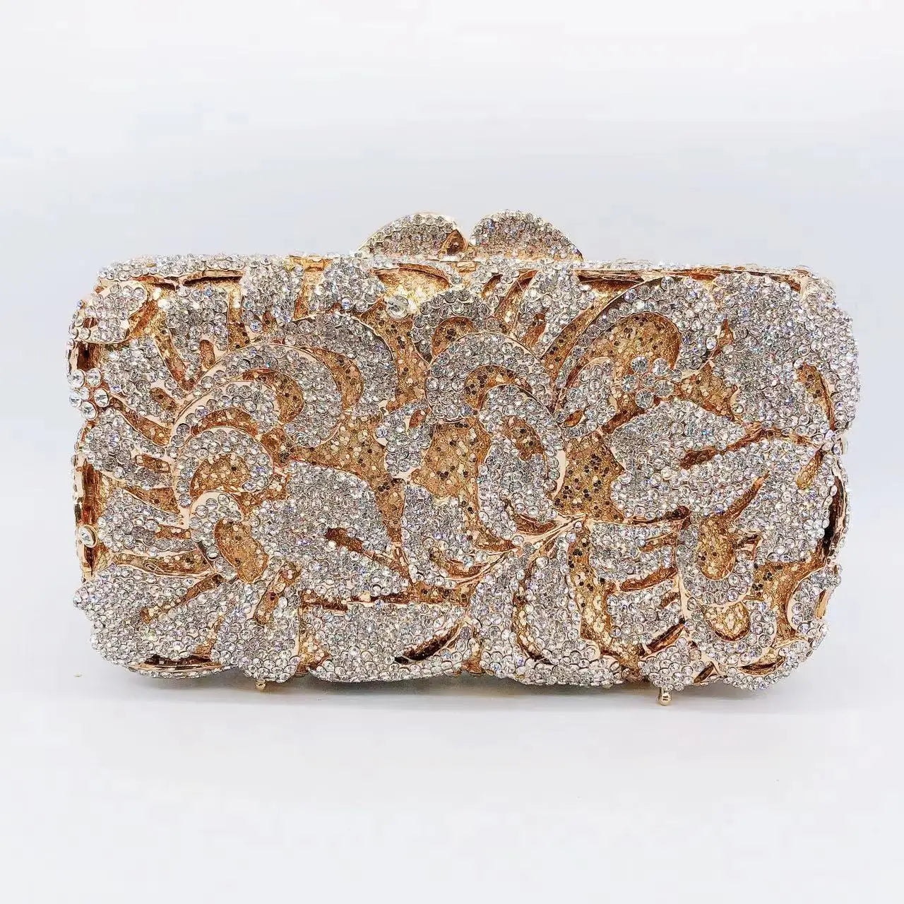 Rhinestone Hollow Clutch Bag