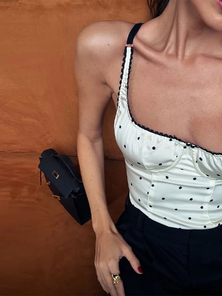 Women’s Polka Dot Backless Sling Bodysuit