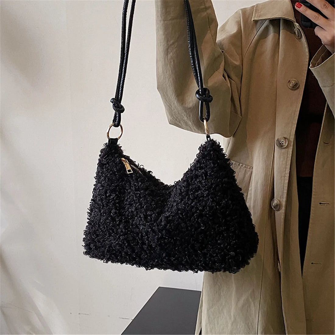 Plush Fur Crossbody Shoulder Bag