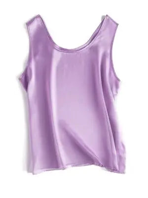 Women’s 100% Mulberry Silk O-Neck Sleeveless Tank Top