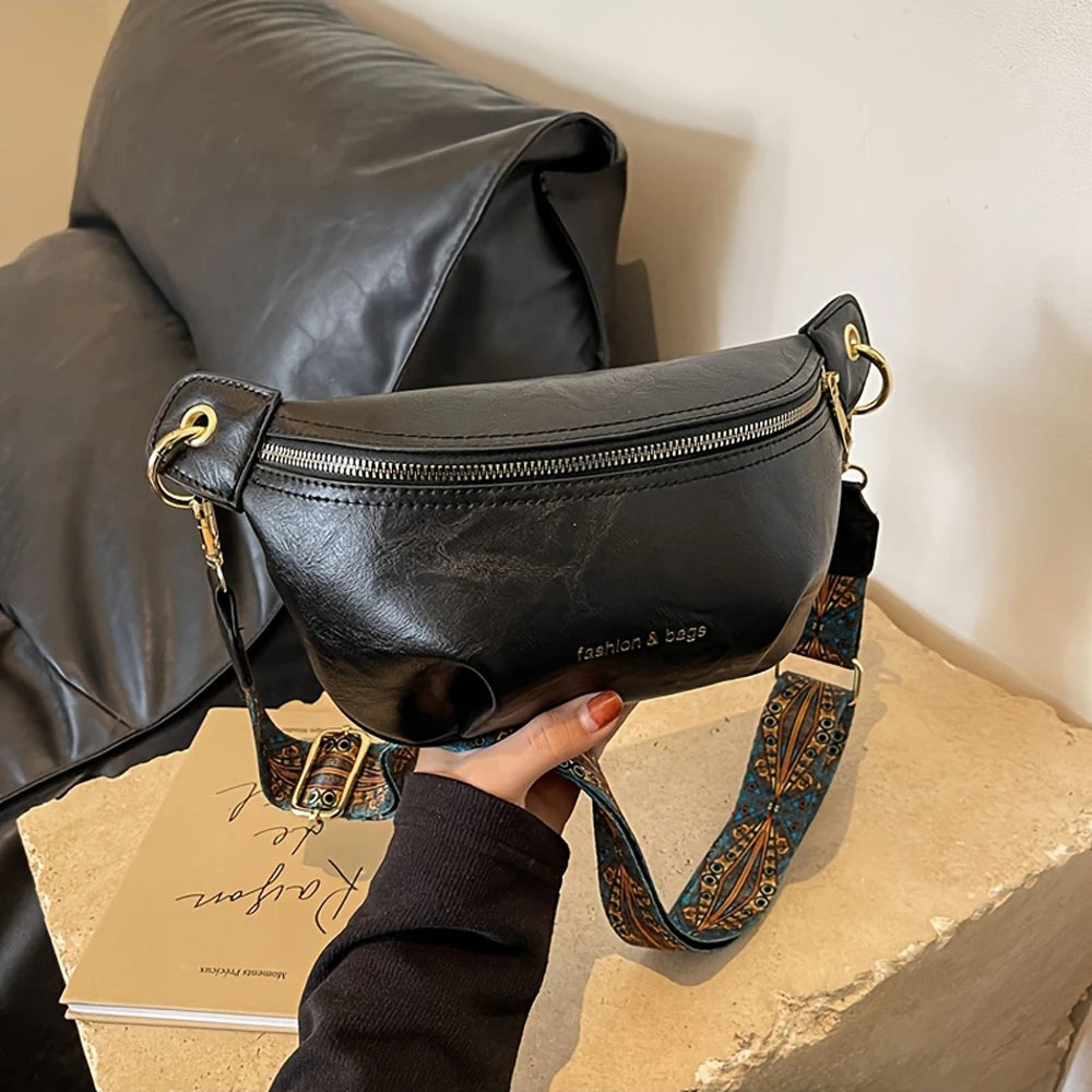 Women Casual PU Chest Crossbody Bag