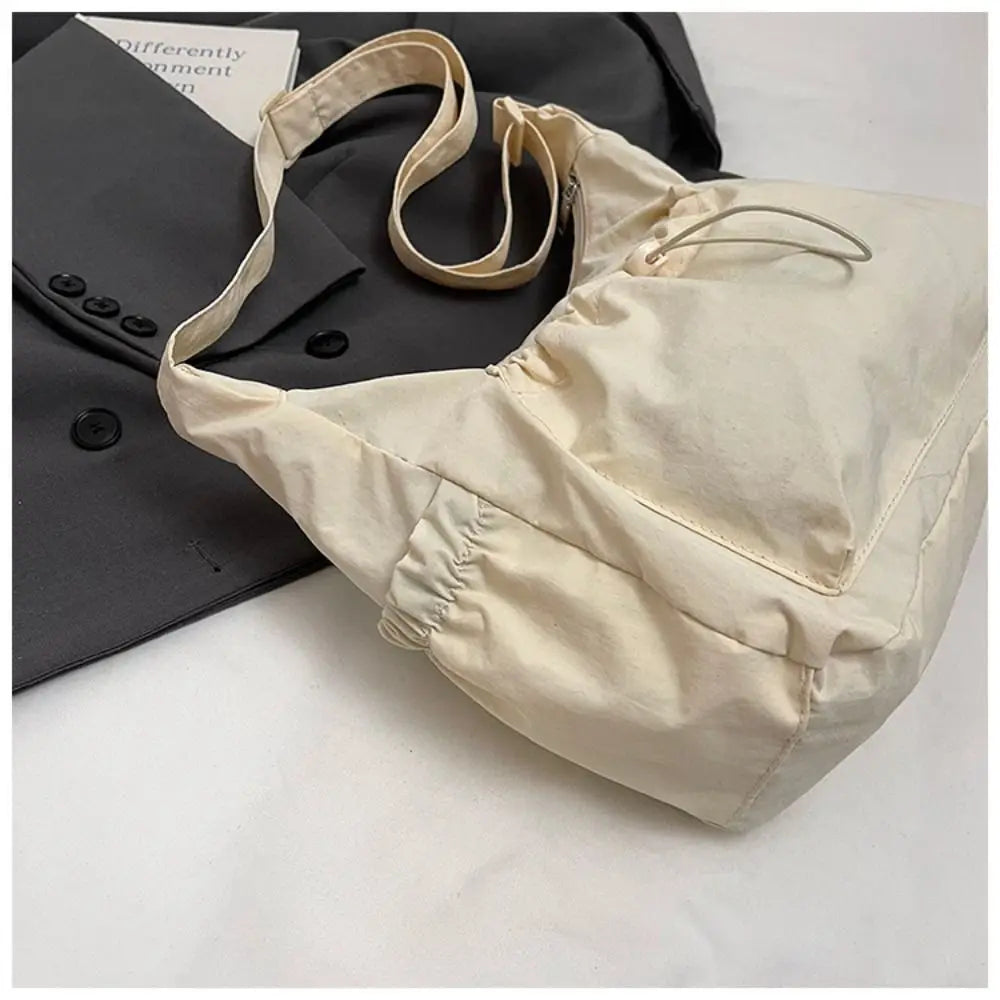 Korean Style Nylon Pleated Crossbody Bag