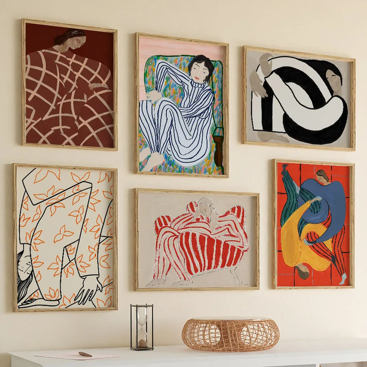 Abstract Figure Line Girl Canvas Wall Art