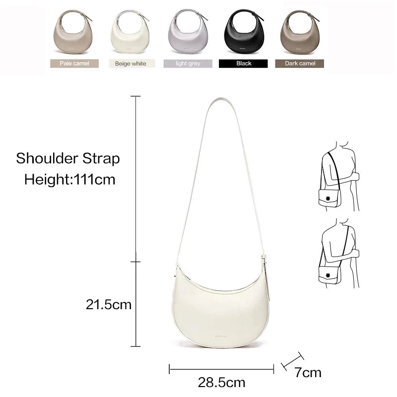 Crescent PU Leather Shoulder Bag