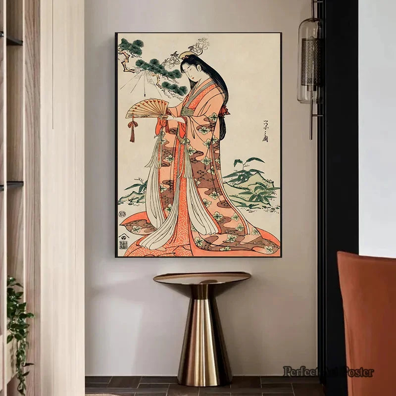 Japanese Vintage Geisha Ukiyo-e Canvas Poster