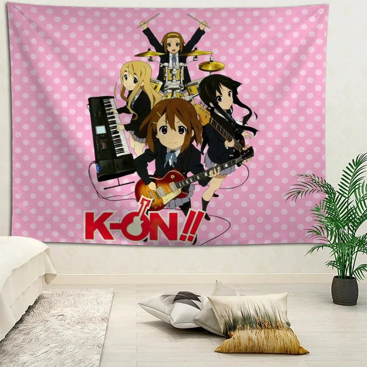 Cute Anime Girl Group Tapestry Wall Decor