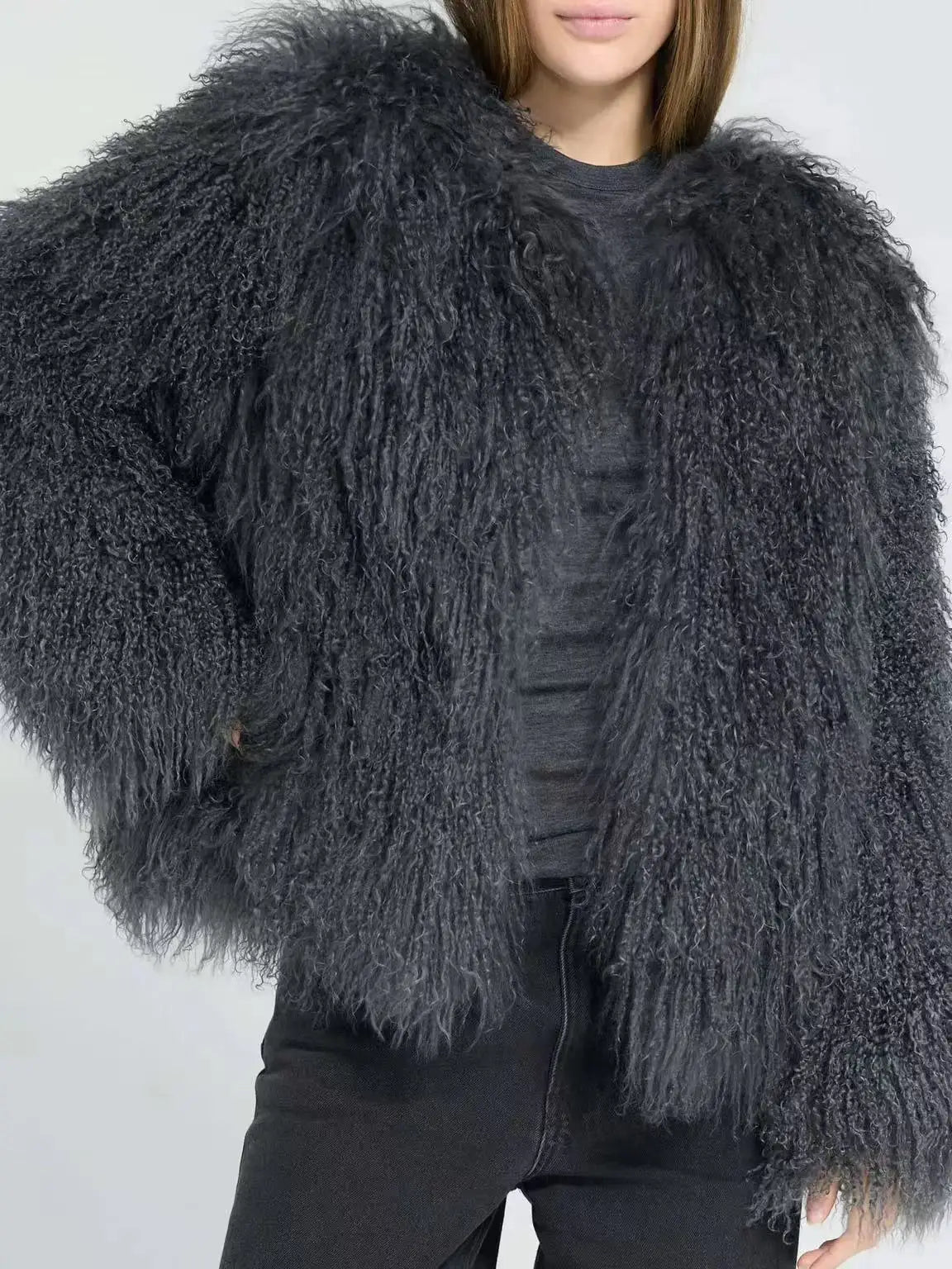 Luxury Mongolian Fur Thick Winter Coat