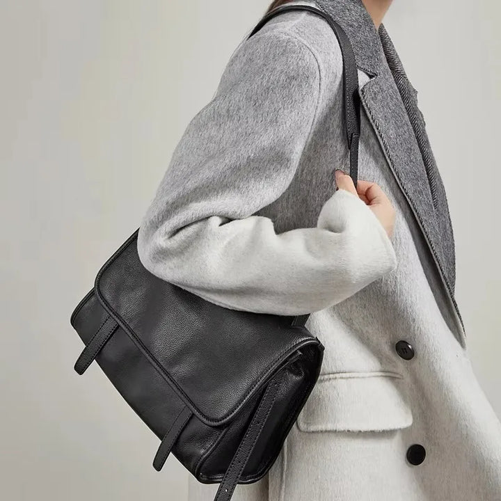 Genuine Cow Leather Satchel Shoulder Bag