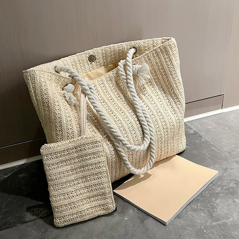 Fashion Large Capacity Straw Tote Bag