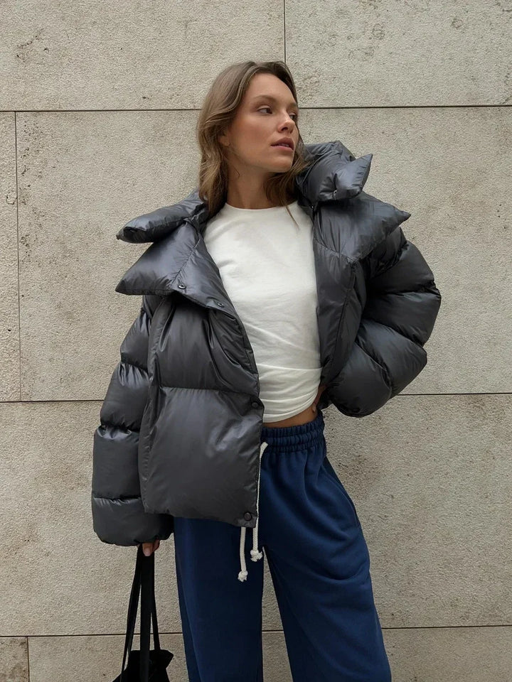 Wolfeel Oversized Hooded Cotton Puffer Jacket