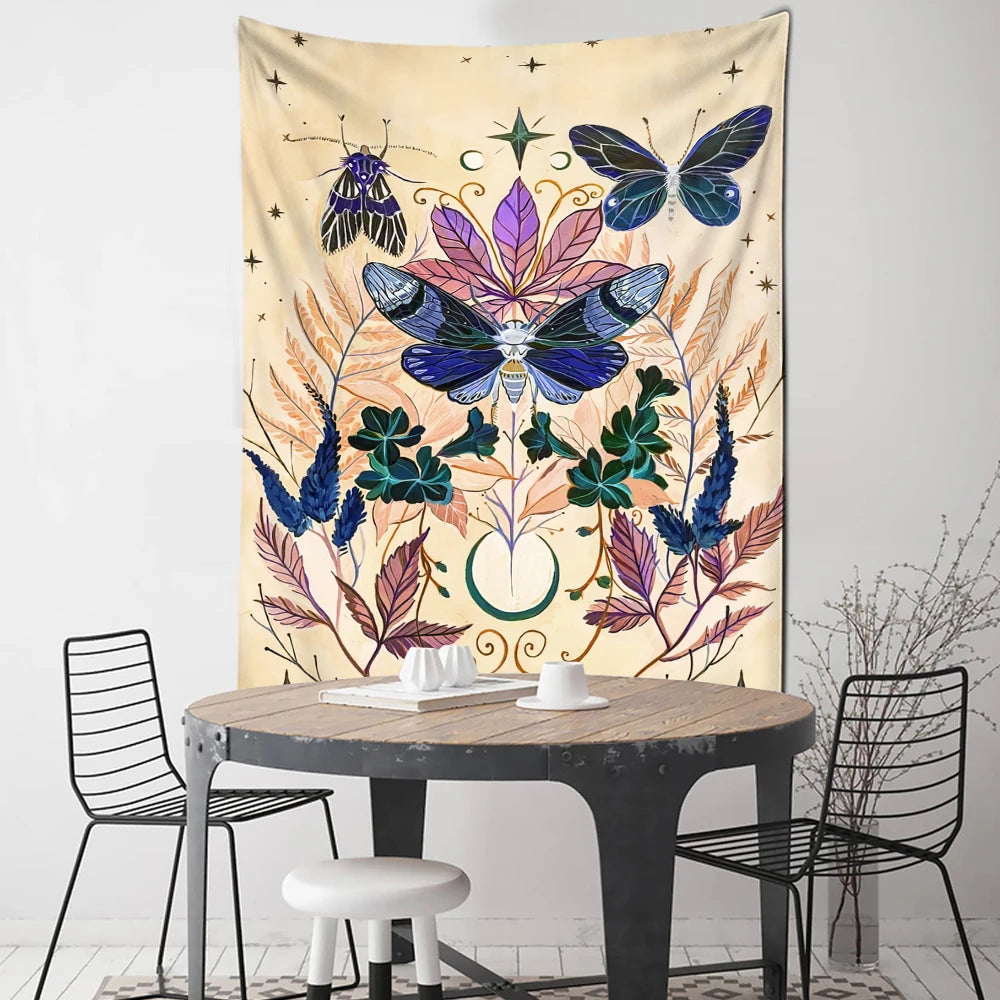 Mushroom Sun Moon Stars Psychedelic Tapestry