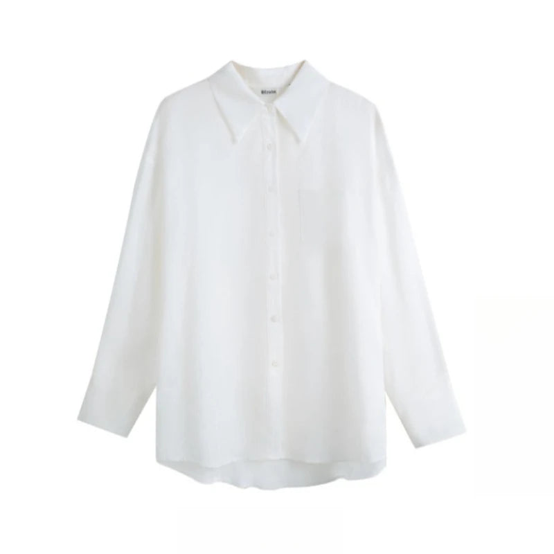 Women’s French Style White Long Sleeve Blouse