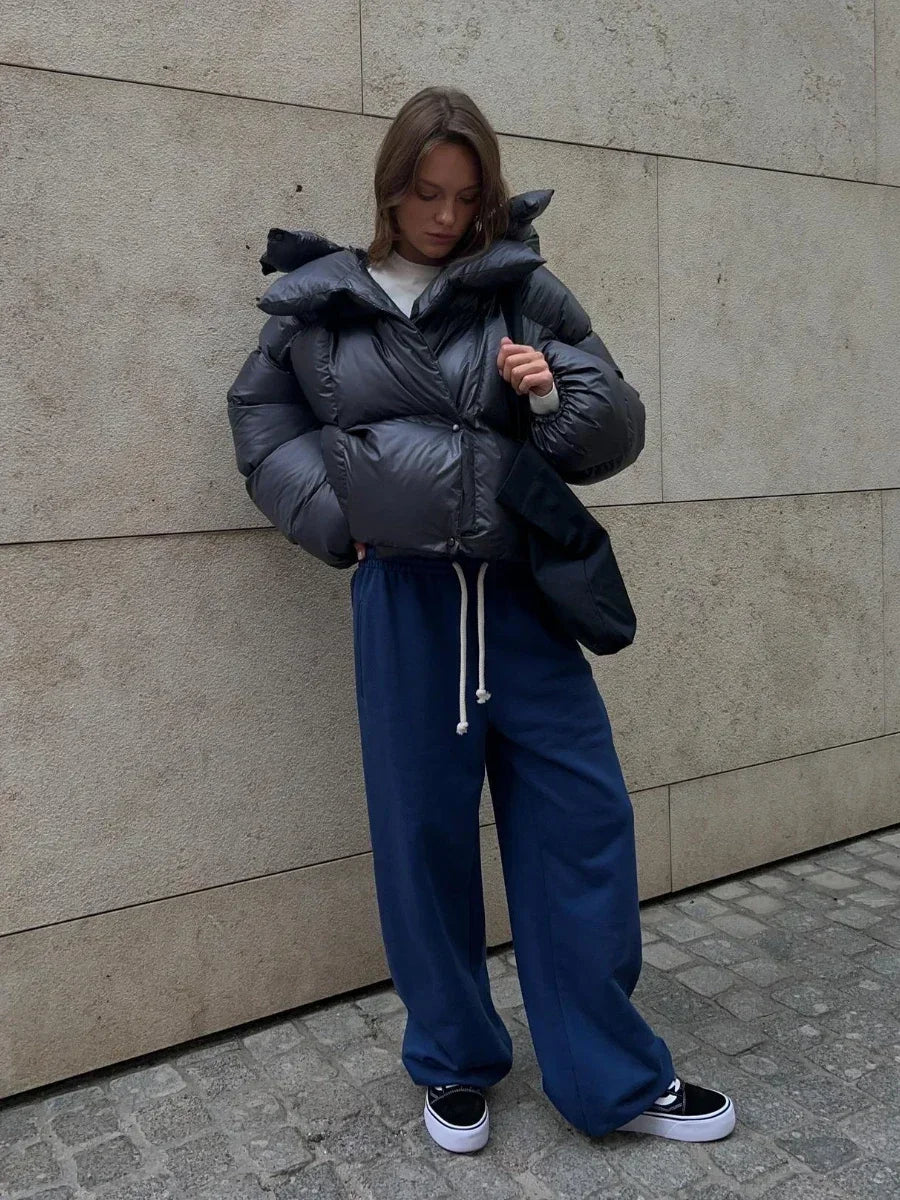 Wolfeel Oversized Hooded Cotton Puffer Jacket