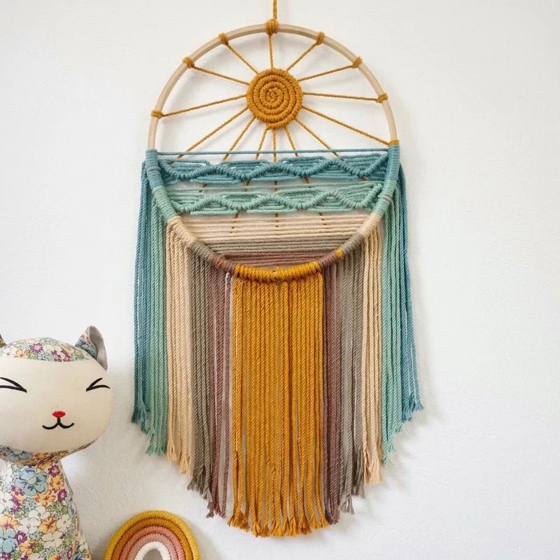 Colorful Circular Tassel Macrame Wall Decor