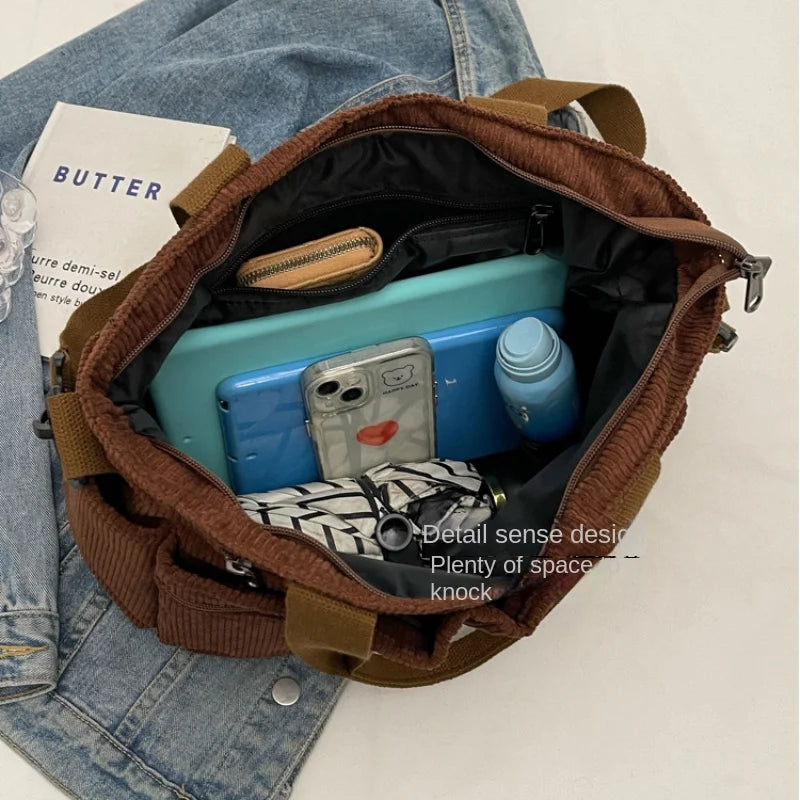Large Capacity Corduroy Tote Bag