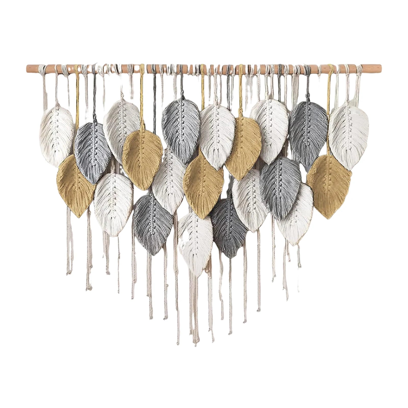 Large Handmade Boho Leaf Macrame Wall Tapestry