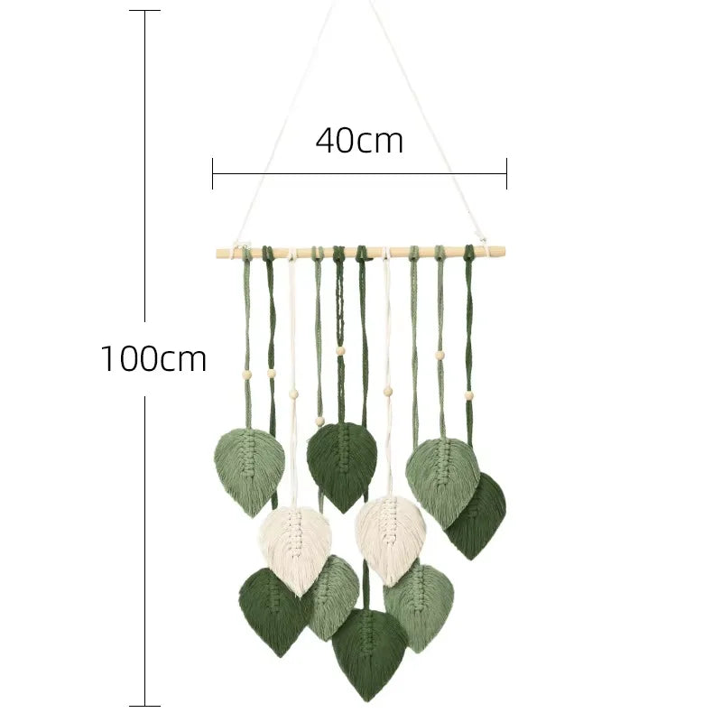 Handmade Green Leaf Macrame Wall Hanging