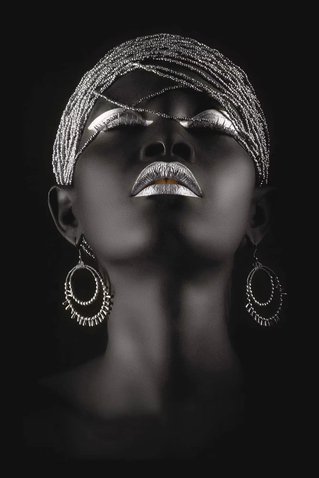 African Woman Gold Jewelry Canvas Wall Art