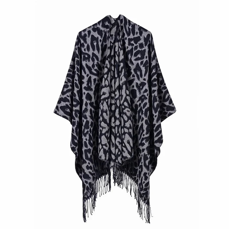Winter Imitation Cashmere Poncho Cape Wrap