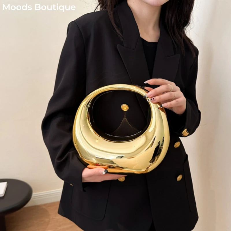 MOODS Golden Acrylic Evening Clutch