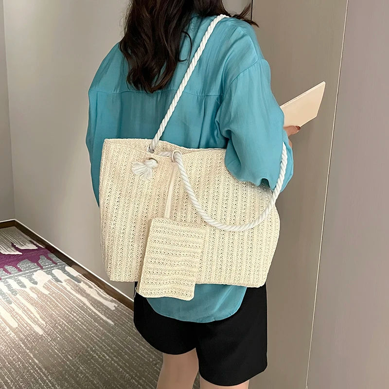 Fashion Large Capacity Straw Tote Bag