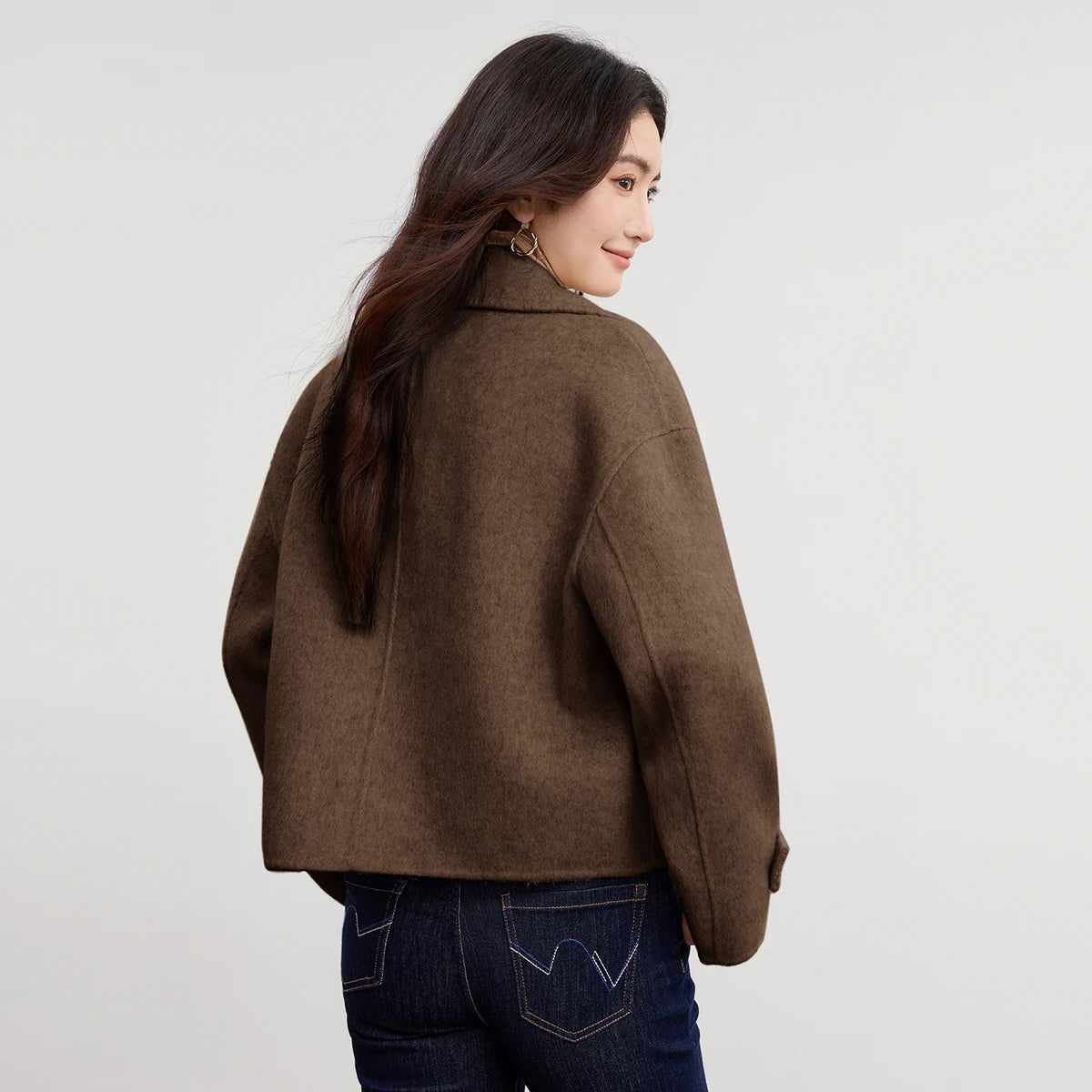 British Wool Blend Double-Breasted Jacket