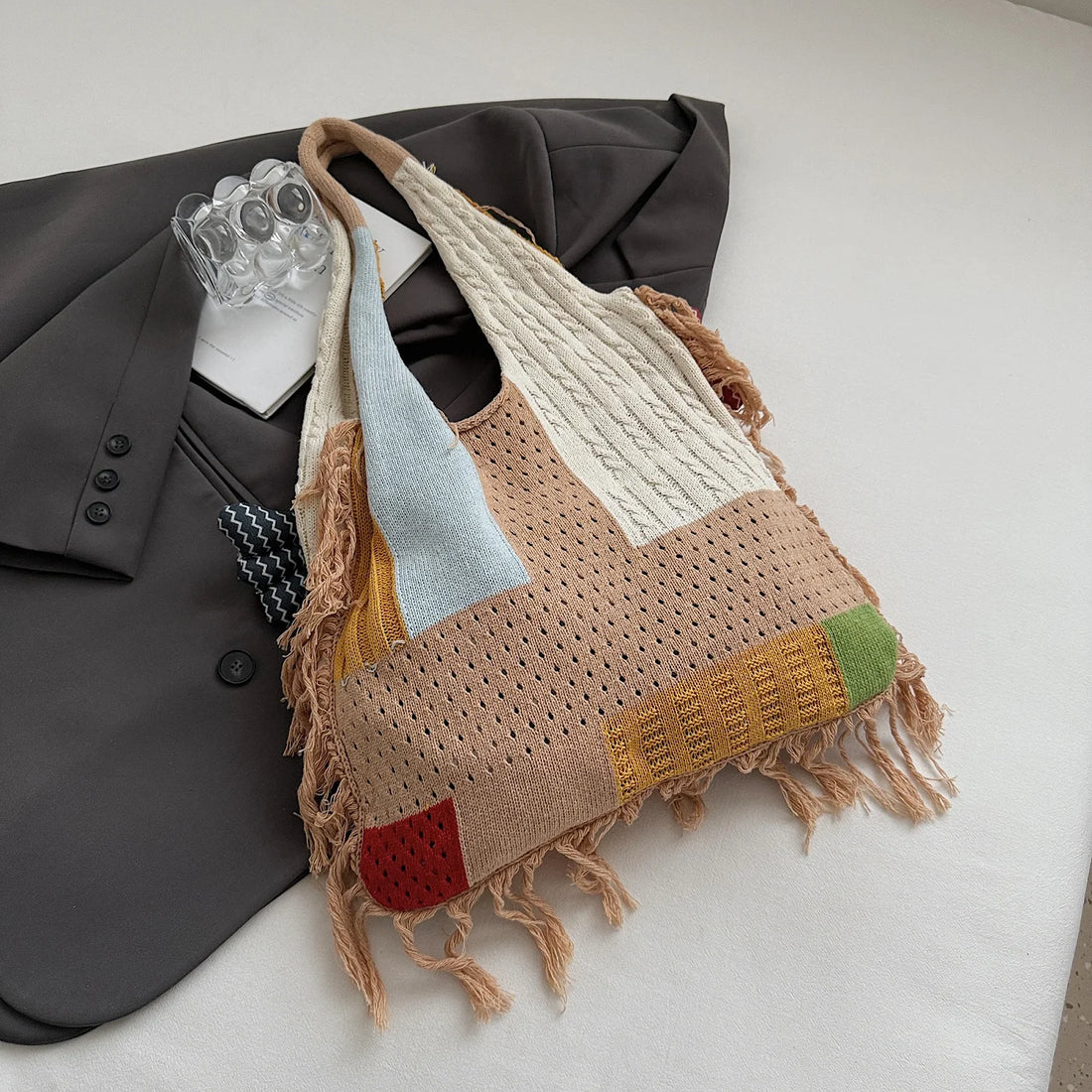 Cute Fish Knitted Tote Bag