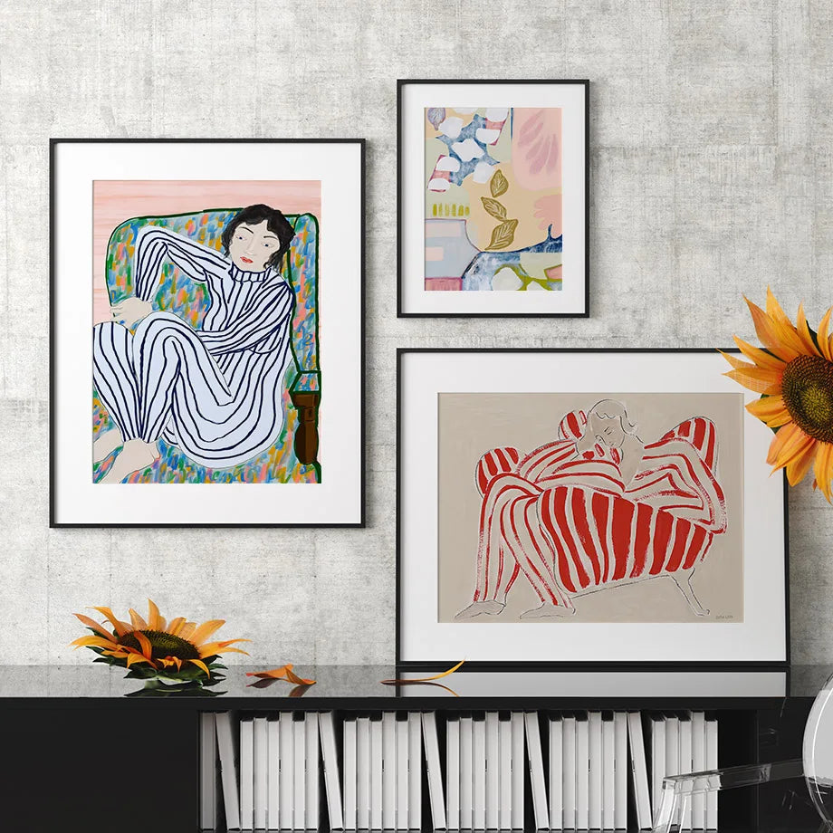 Abstract Figure Line Girl Canvas Wall Art