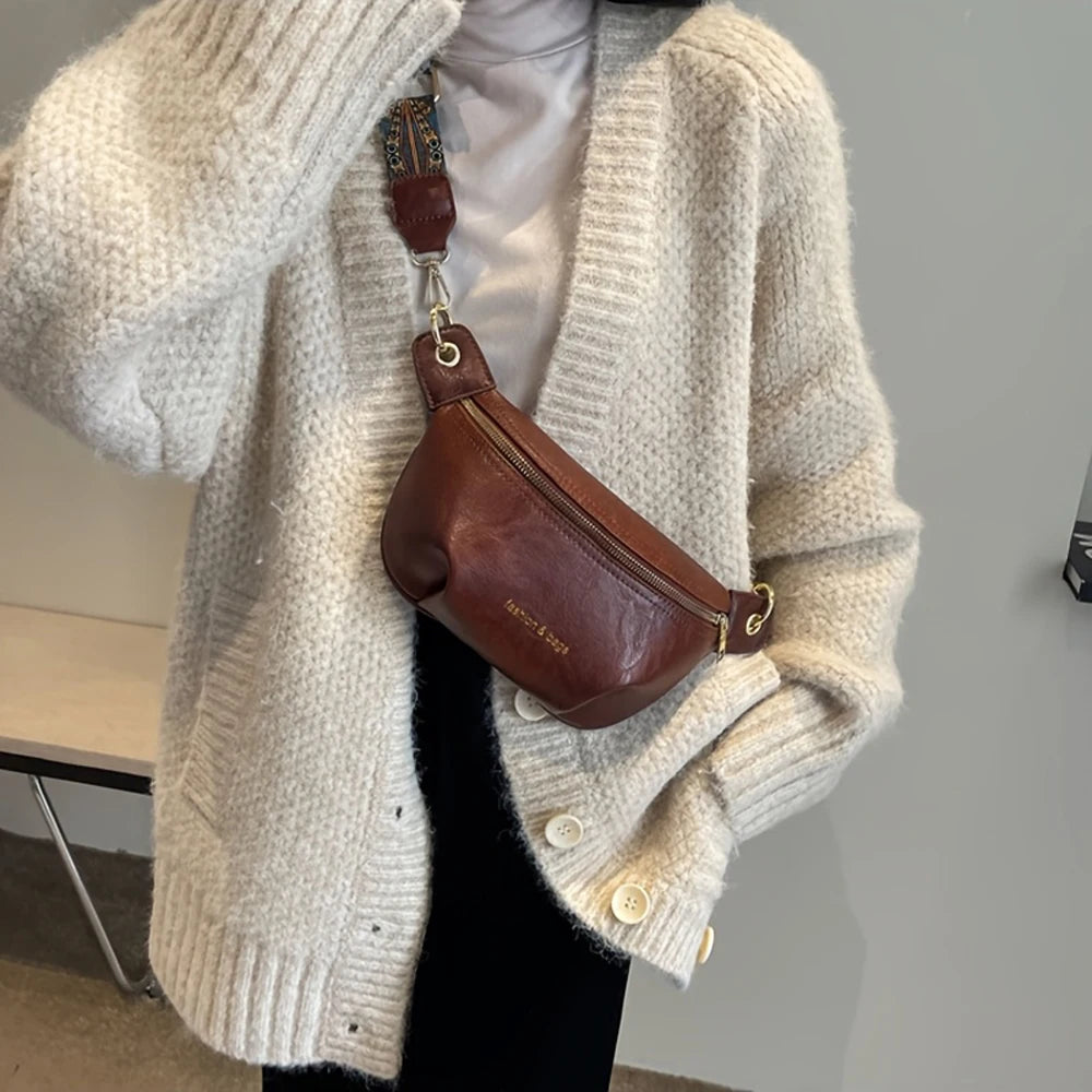 Women Casual PU Chest Crossbody Bag
