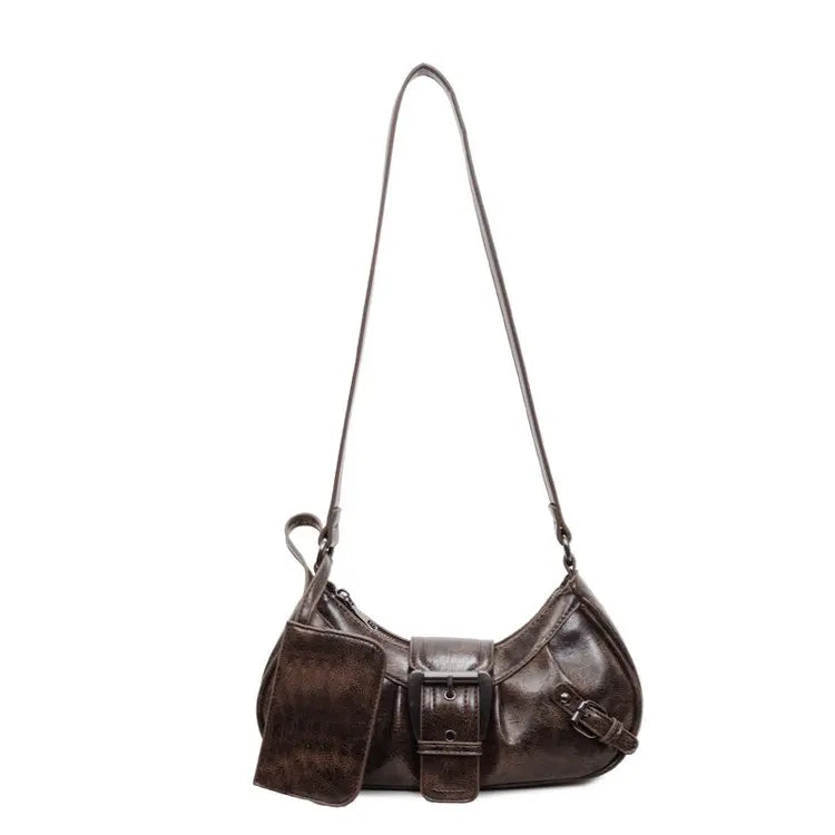 Y2K Retro Pleated Rivet Shoulder Bag
