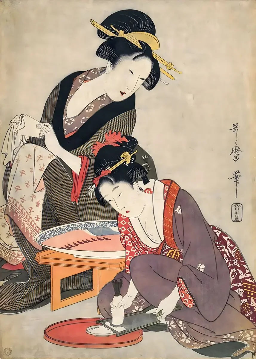 Japanese Vintage Geisha Ukiyo-e Canvas Poster