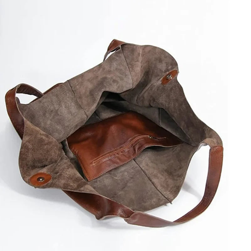 Retro Minimalist PU Leather Tote Bag