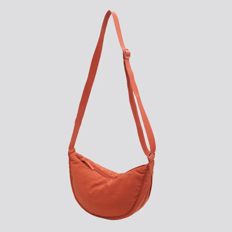 Solid Color Nylon Crossbody Shoulder Bag