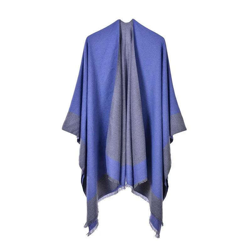 Winter Imitation Cashmere Poncho Cape Wrap