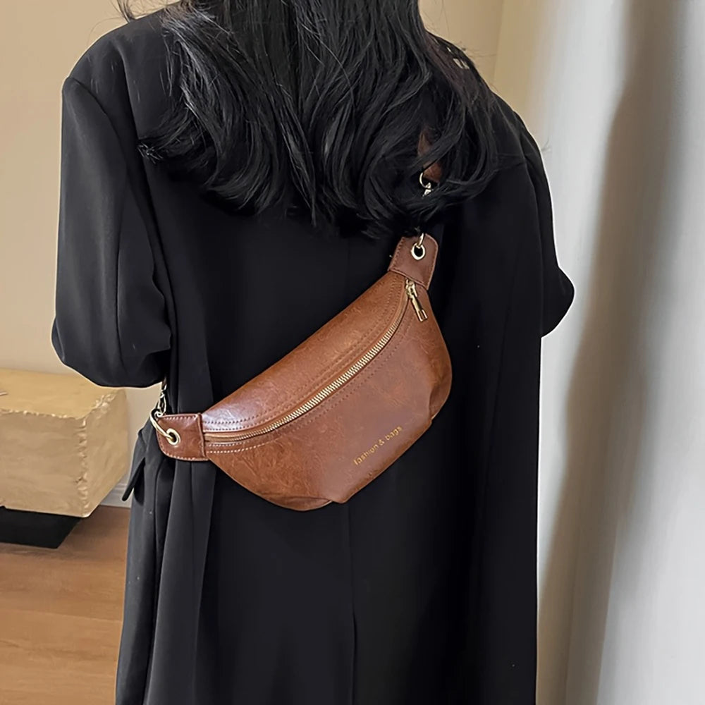 Women Casual PU Chest Crossbody Bag