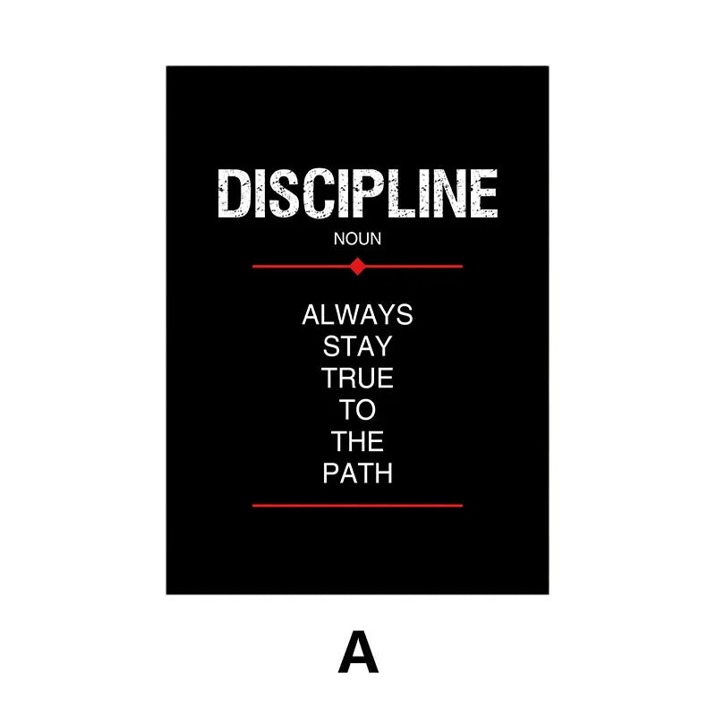 Modern Black Discipline Quote Canvas Print