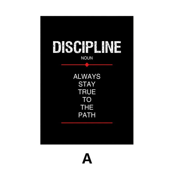 Modern Black Discipline Quote Canvas Print