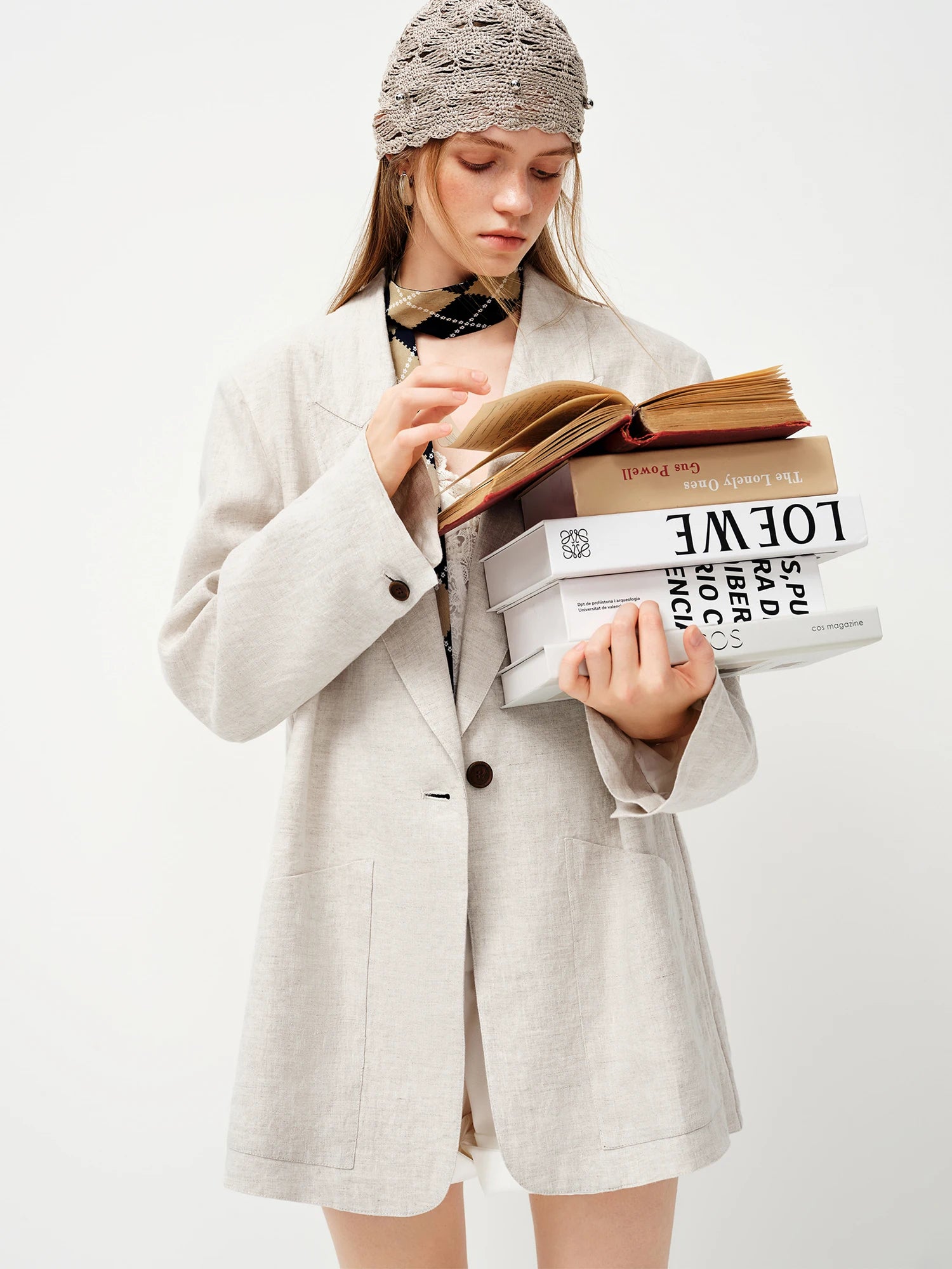 FSLE 2026 Relaxed Fit 100% Linen Unstructured Blazer