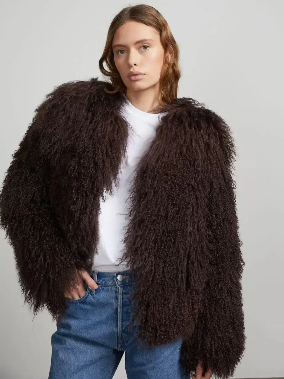 Luxury Mongolian Fur Thick Winter Coat