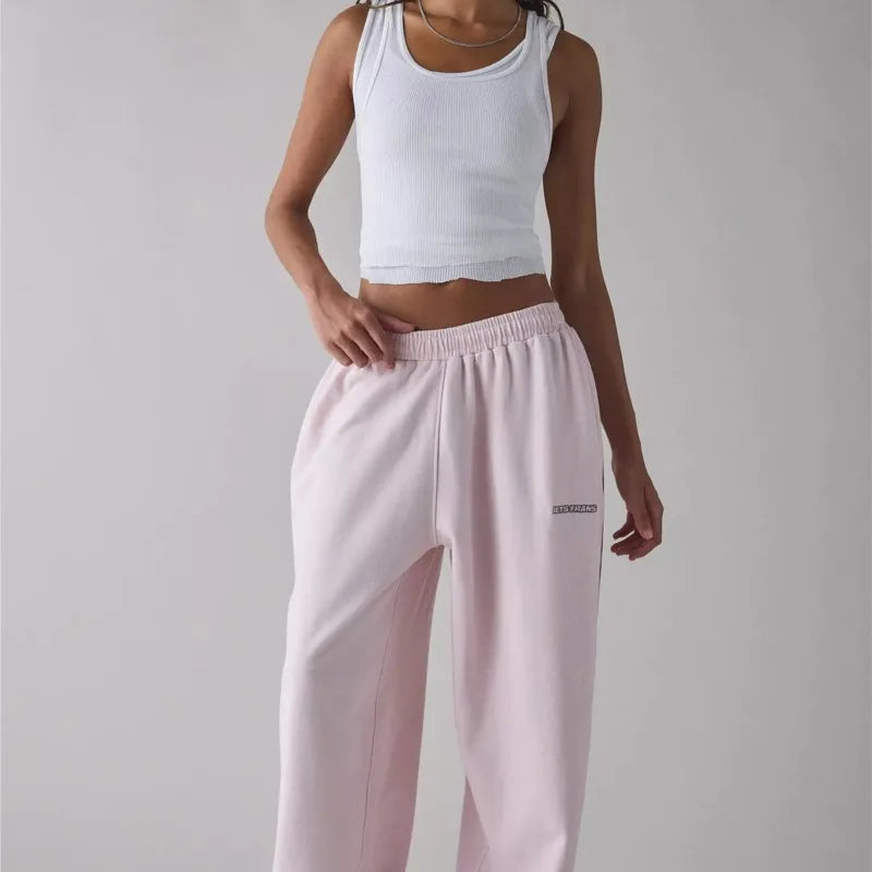 2025 autumn winter Casual pants woman clothing sports pantalones Commuting Straight trousers Homewear Solid color simple style