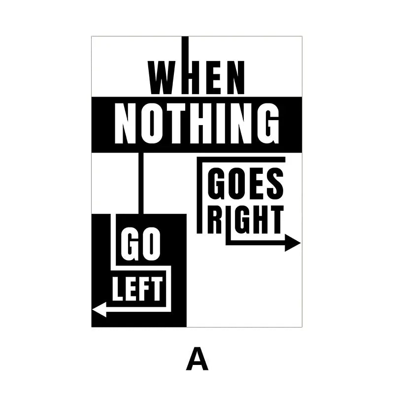 Modern Black & White Quote Canvas Art