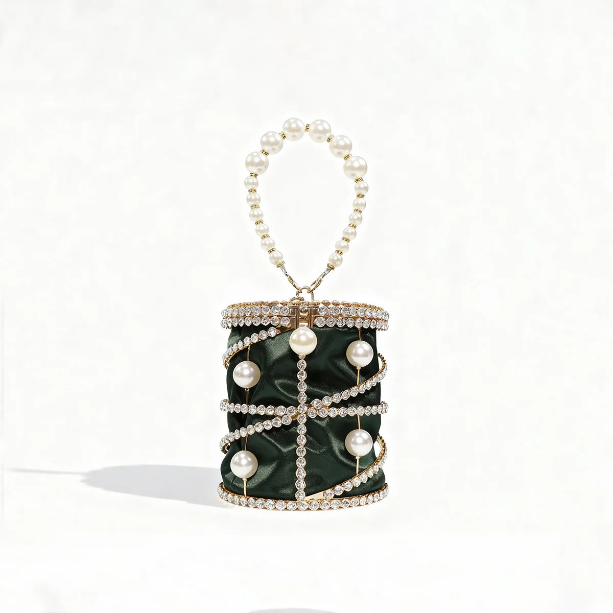 Luxury Gold Beaded Bucket Clutch