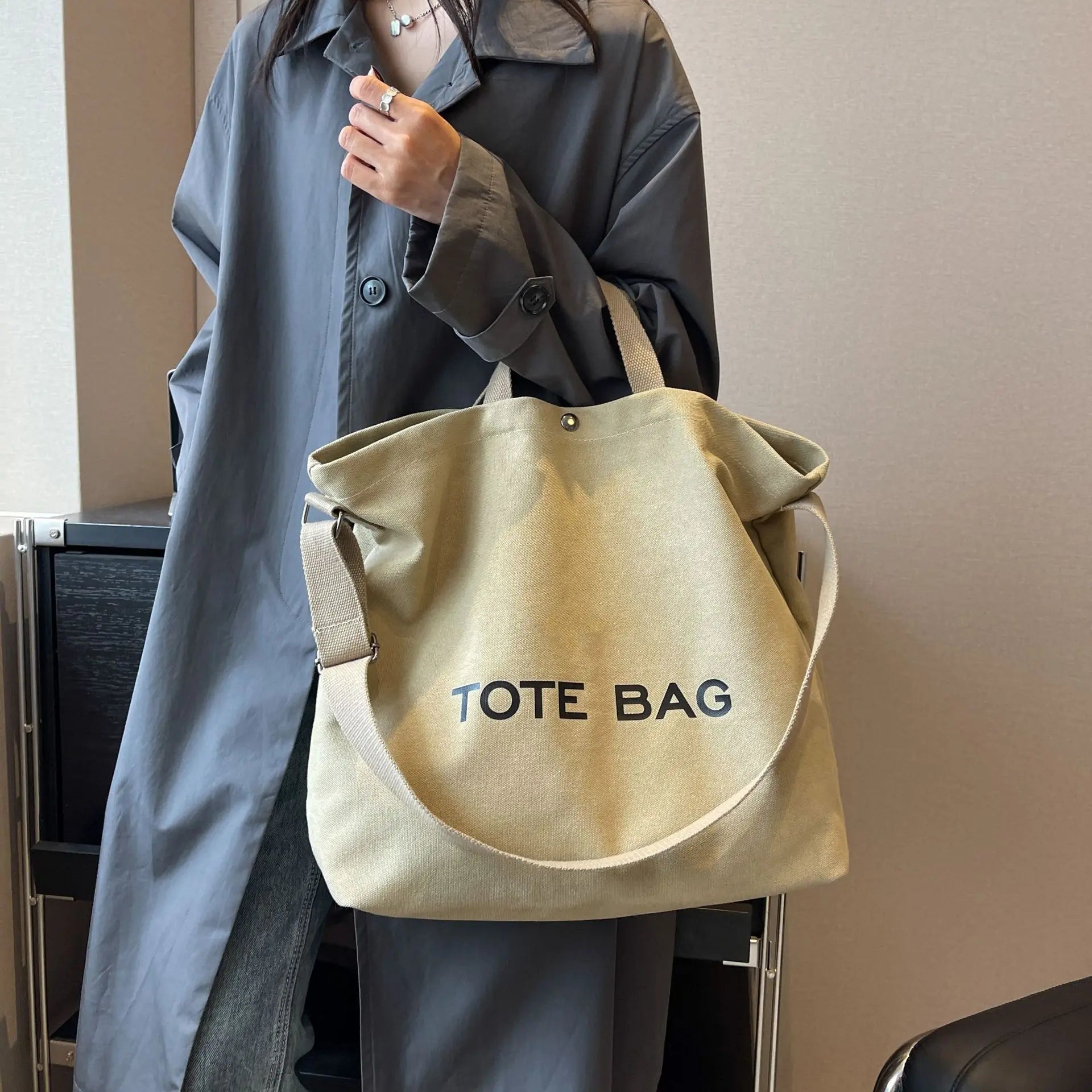 Thickened Canvas Retro Tote Bag