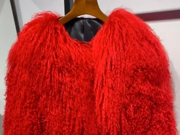 Luxury Mongolian Fur Thick Winter Coat