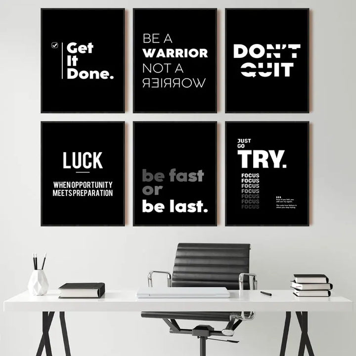 Minimalist Black & White Quote Canvas