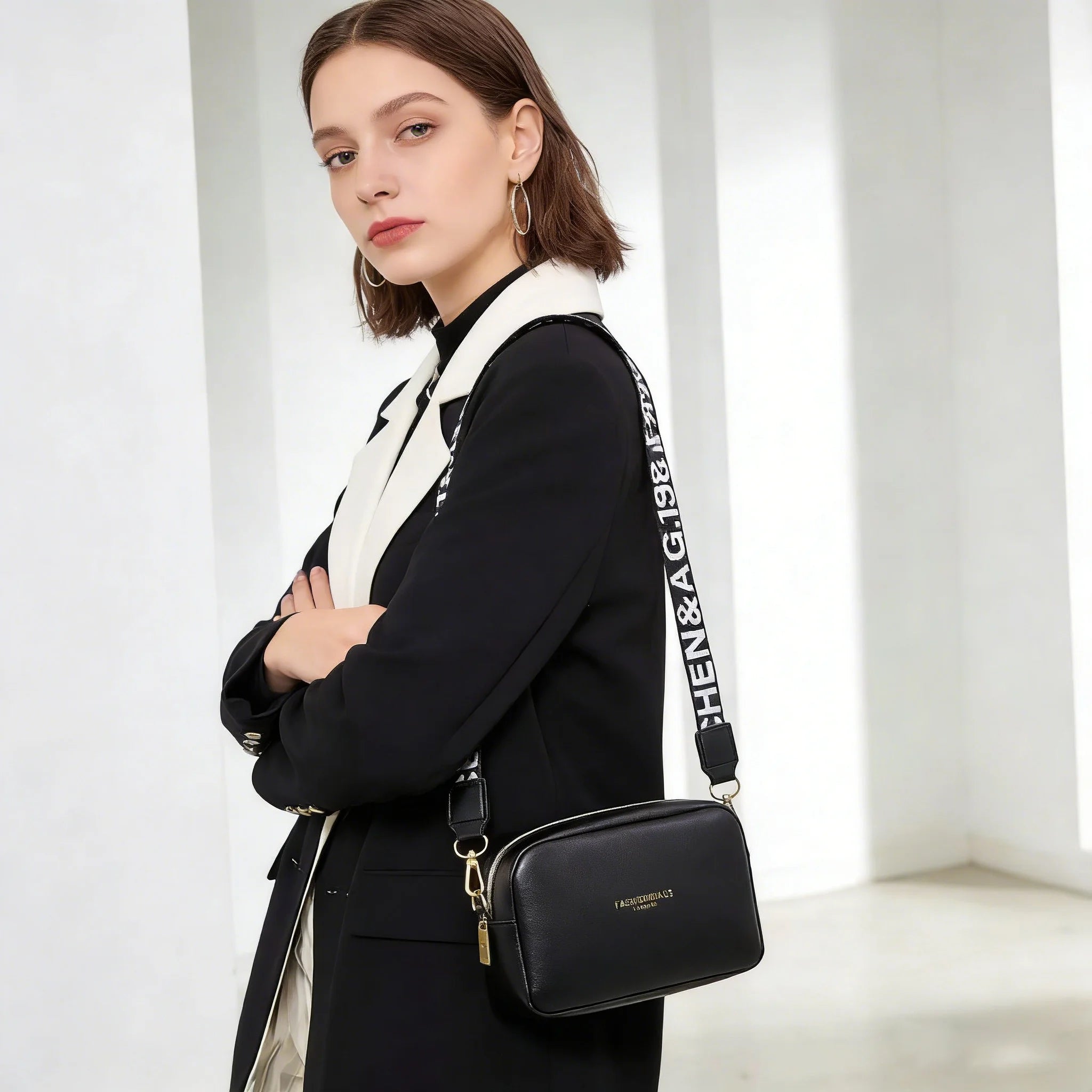 Simple Style Small PU Leather Crossbody Bag