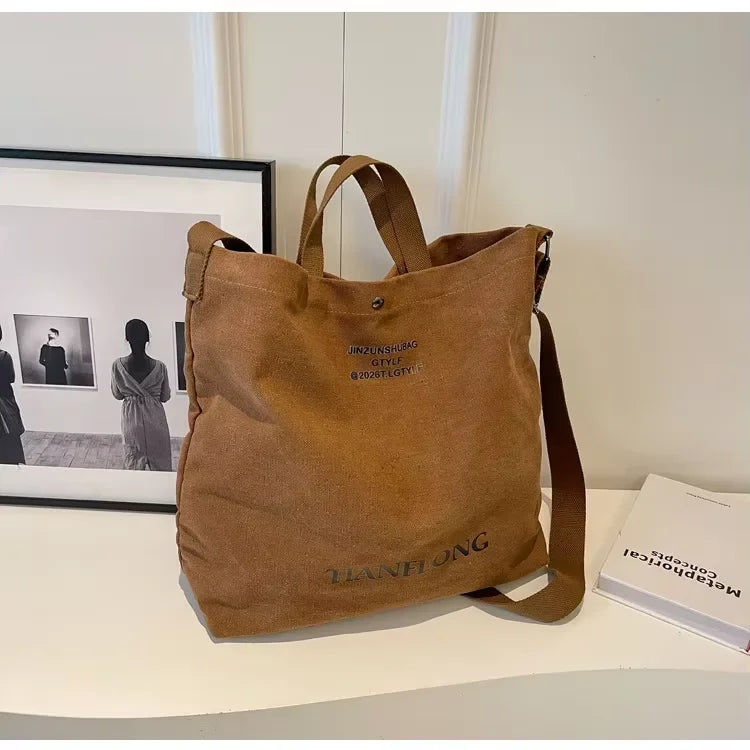 Thickened Canvas Retro Tote Bag