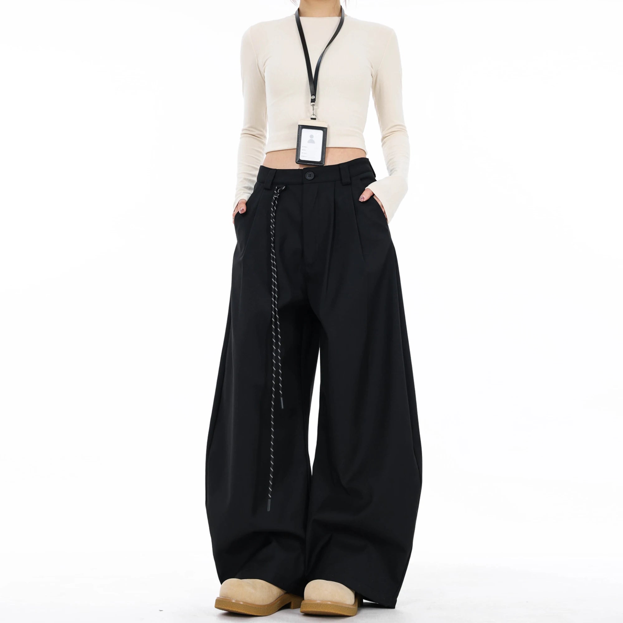 Women’s High Waist Straight Suit Pants