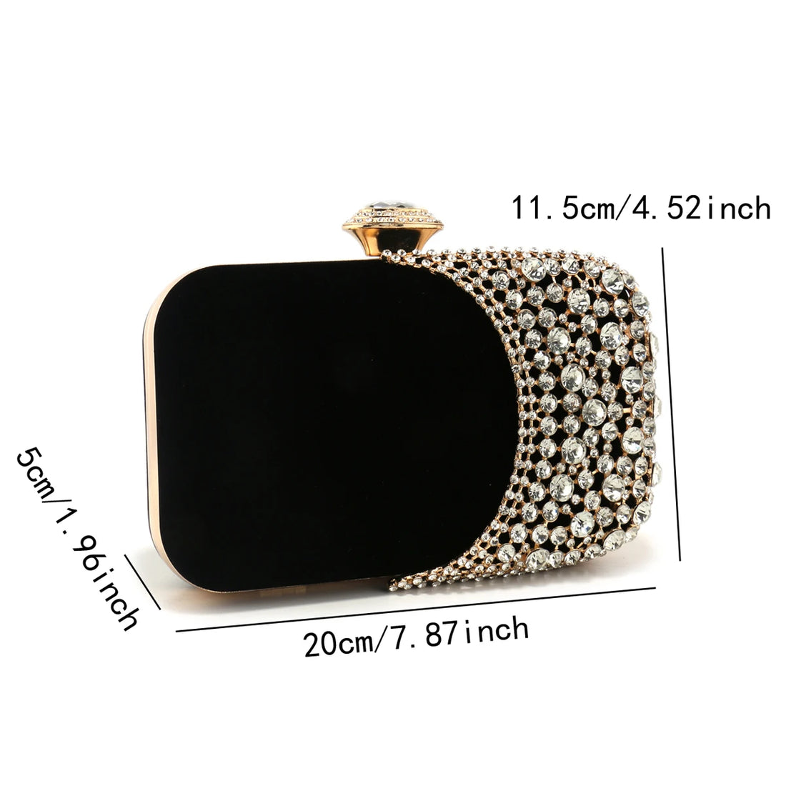 Hollow Design Velvet Glitter Evening Clutch